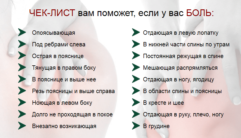 Лист боли. Чек лист для больной спины. Чек лист дефектов. Чек лист для шеи. Чек-лист облегчение боли.